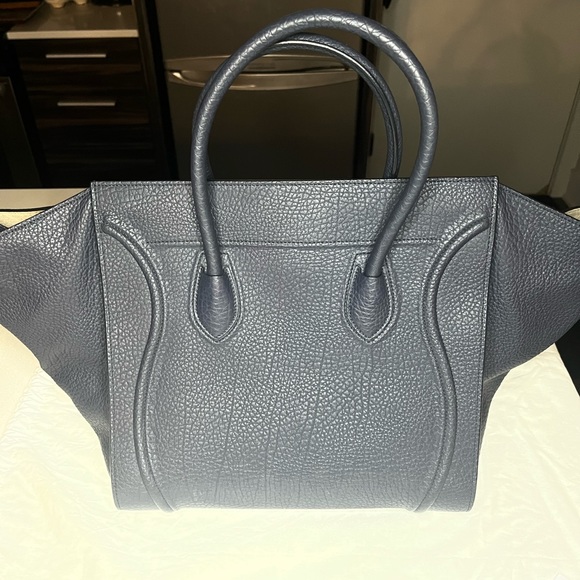 Celine Medium Navy Blue Leather Phantom Luggage Tote - Picture 14 of 16